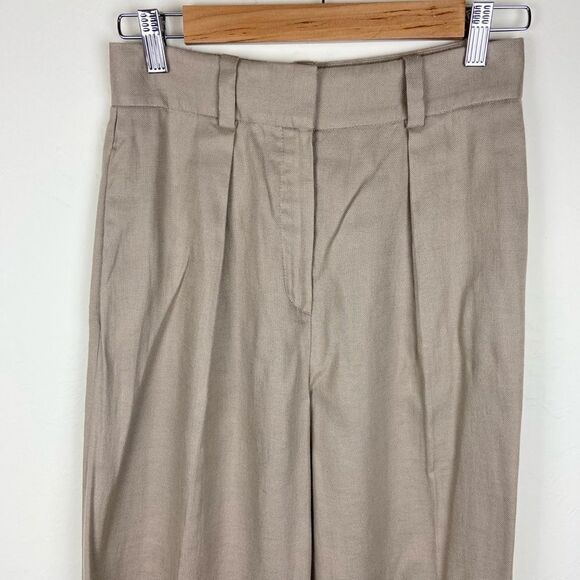 Massimo Dutti Wide-Leg Trousers - Tan - Picture 4 of 8